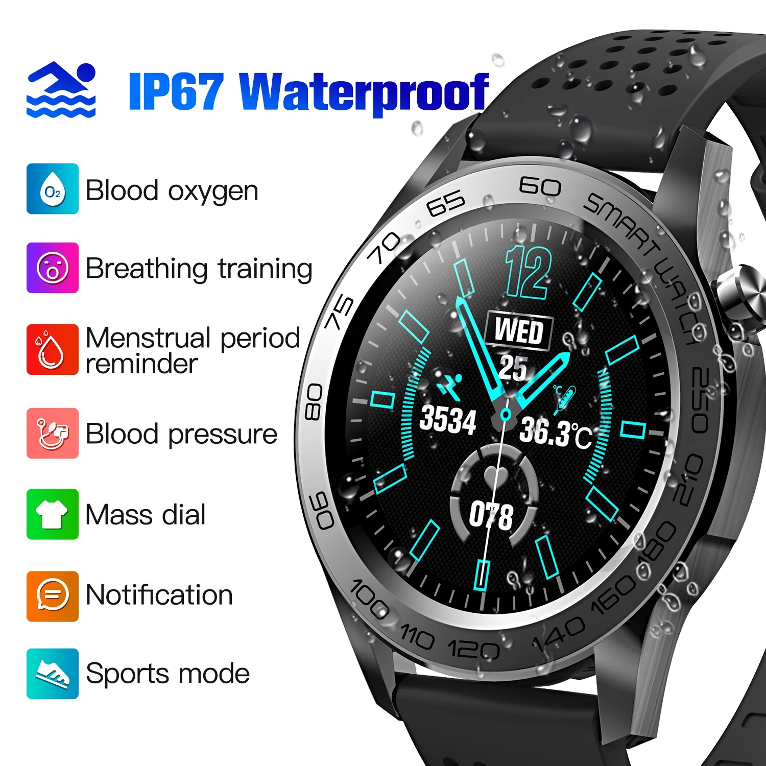 Smart Watch Men Fitness Trackers Temperature Measurement Heart Rate Blood Oxygen Oximeter Blood Pressure Women Smartwatch
Smart Watch Men Fitness Trackers Temperature Measurement Heart Rate Blood Oxygen Oximeter Blood Pressure Women Smartwatch