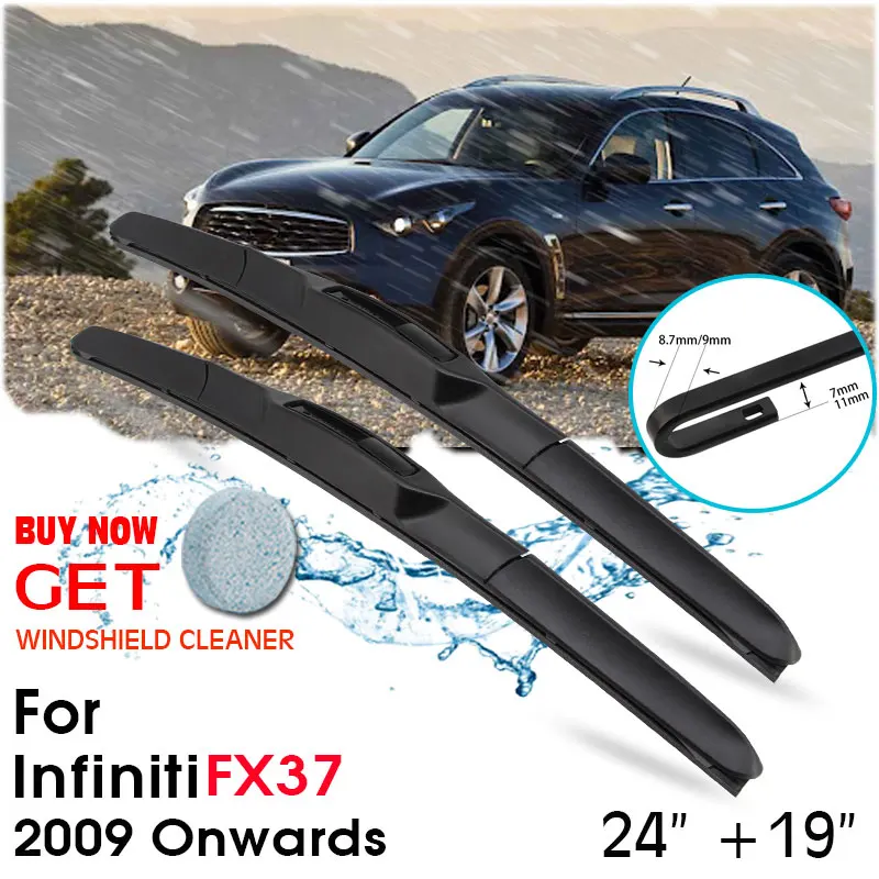 Car Wiper Blade Front Window Windshield Rubber Silicon Refill Wipers For Infiniti FX37 2009 Onwards 24"+19" Car Accessories
Car Wiper Blade Front Window Windshield Rubber Silicon Refill Wipers For Infiniti FX37 2009 Onwards 24"+19" Car Accessories