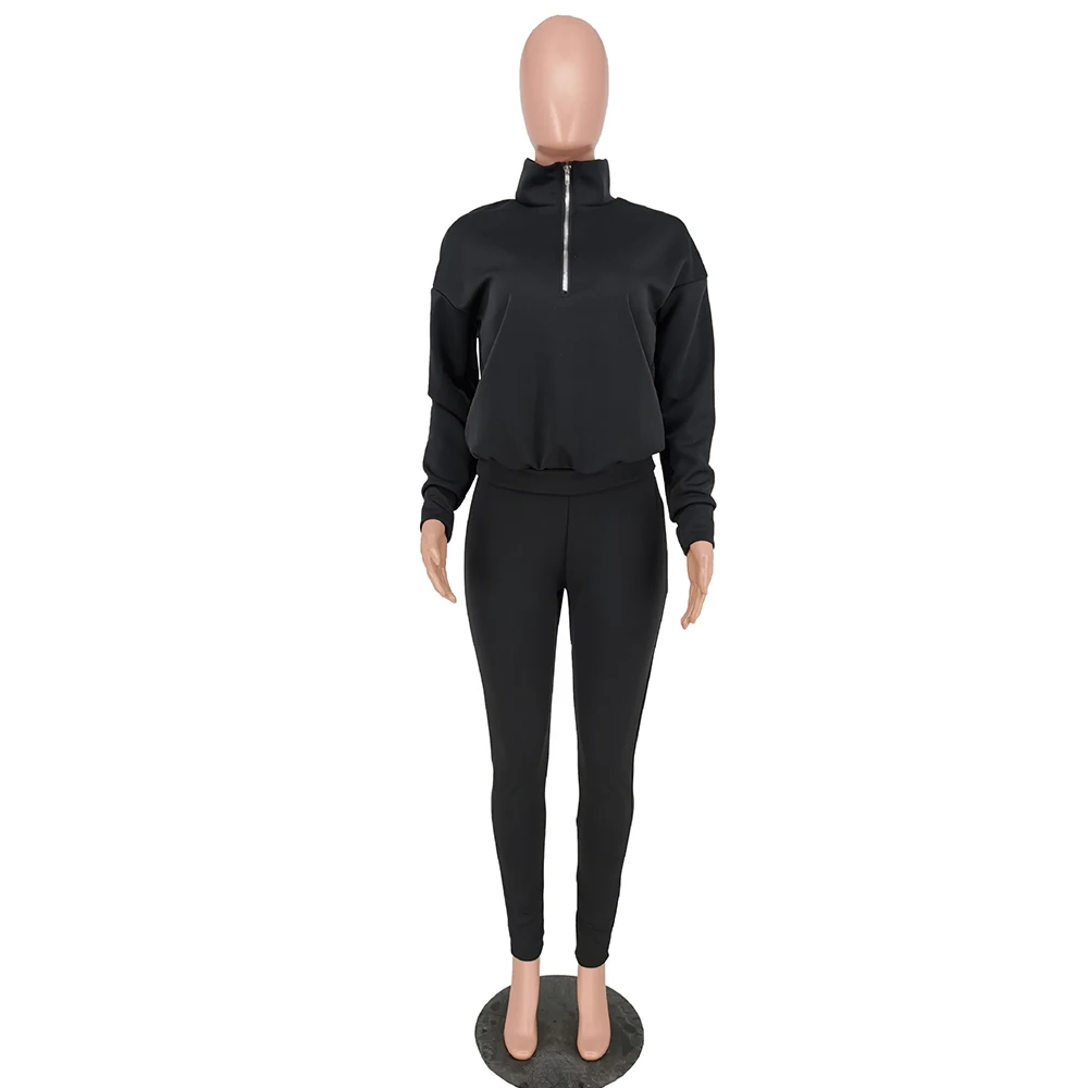 Sexy Zipper Up Long Sleeve Loose Pullover Top and Workout Skinny Legging Women Two Piece Set Activewear Sporty Matching Outfits
Sexy Zipper Up Long Sleeve Loose Pullover Top and Workout Skinny Legging Women Two Piece Set Activewear Sporty Matching Outfits