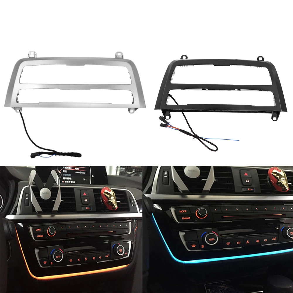 

Радио отделка led панели центральной консоли AC панель светильник с синий и оранжевый цвет атмосфера светильник для BMW 3 и 4 серии F30 LCI