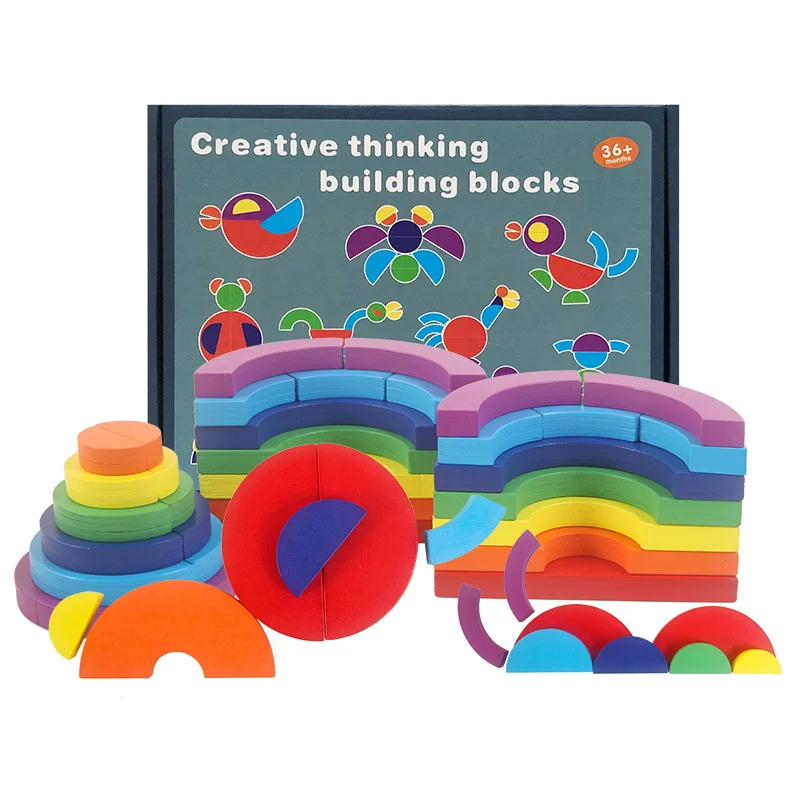 Creative Fun Thinking Building Blocks Early Childhood Education 3D Variety Matching Geometric Shape Round Assembling Puzzle Toy
Creative Fun Thinking Building Blocks Early Childhood Education 3D Variety Matching Geometric Shape Round Assembling Puzzle Toy