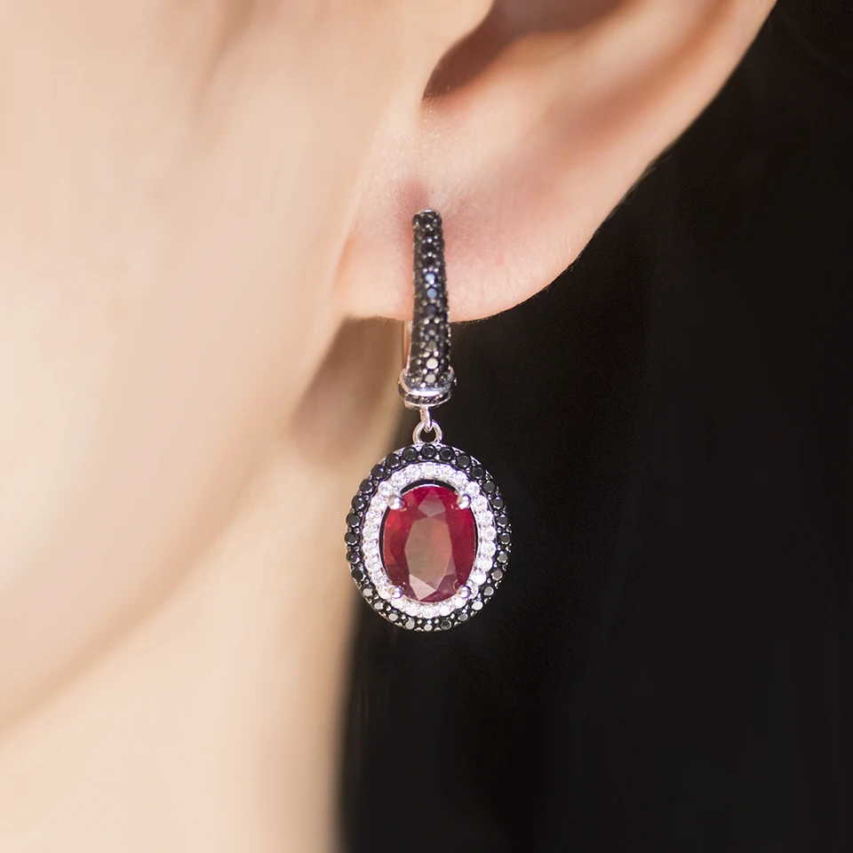 100% Genuine Ruby Dangle Earrings 925 Sterling Silver Oval 9*7mm Precious Gemstone Black Zircon Women Wife Gift Jewelry 2021 New
100% Genuine Ruby Dangle Earrings 925 Sterling Silver Oval 9*7mm Precious Gemstone Black Zircon Women Wife Gift Jewelry 2021 New
