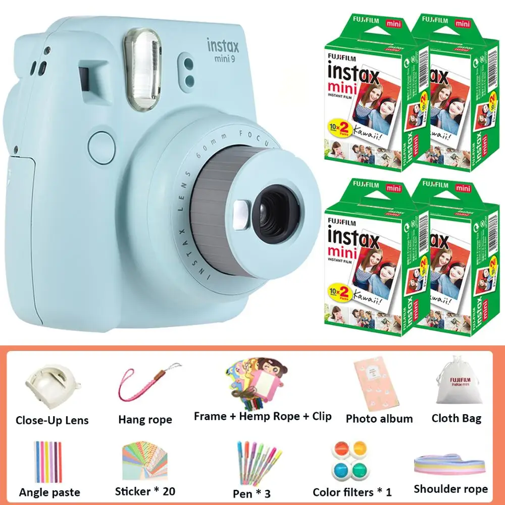 

Ice Голубой цвет для ЖК-дисплея с подсветкой Fujifilm instax mini9 Фотоаппарат моментальной печати фильм принтер фотобумага для дня рождения Рождеств...