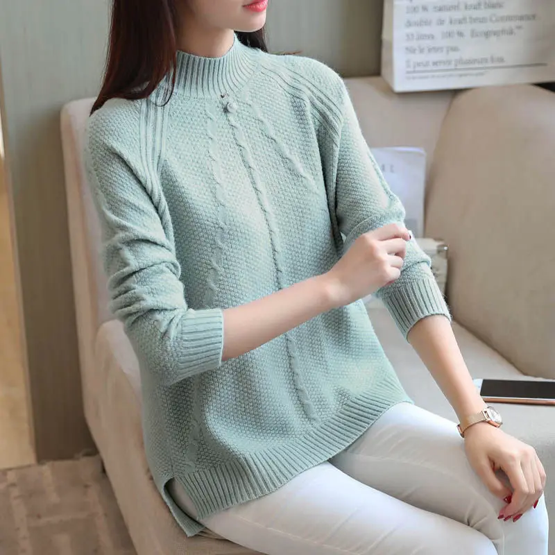 Korean Style Women's Pullover Sweater Spring/Autumn Fashion Lady Long Sleeve Tops Loose Harajuku O-Neck Bottom Female Knitwear
Korean Style Women's Pullover Sweater Spring/Autumn Fashion Lady Long Sleeve Tops Loose Harajuku O-Neck Bottom Female Knitwear