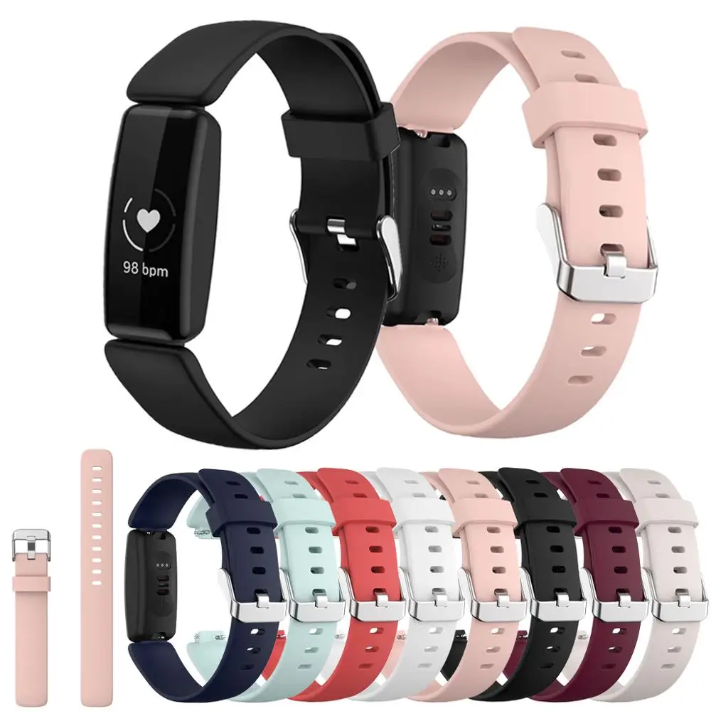 Ремешок силиконовый для наручных часов Fitbit inspire 2 маленький большой браслет с