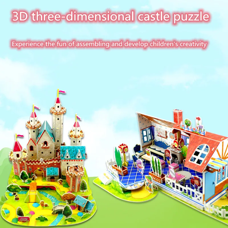 

3D Three-dimensional Jigsaw Puzzle Development Toy Intelligence Castle Assembly Model 3d Puzzle for Adults