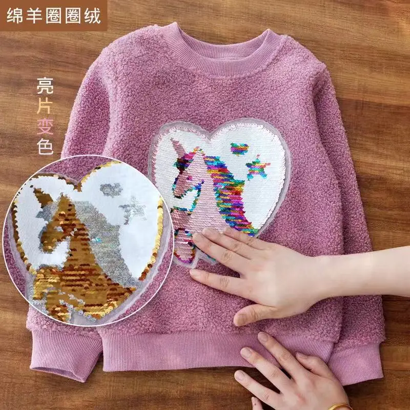 Флисовый свитшот для девочек модный плотный плюшевый теплый топ пуловер с