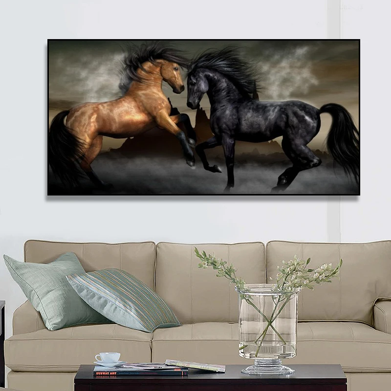 Modern Animals Posters and Prints Wall Art Canvas Painting Two Horses Dancing Pictures for Living Room Home Decor
Modern Animals Posters and Prints Wall Art Canvas Painting Two Horses Dancing Pictures for Living Room Home Decor