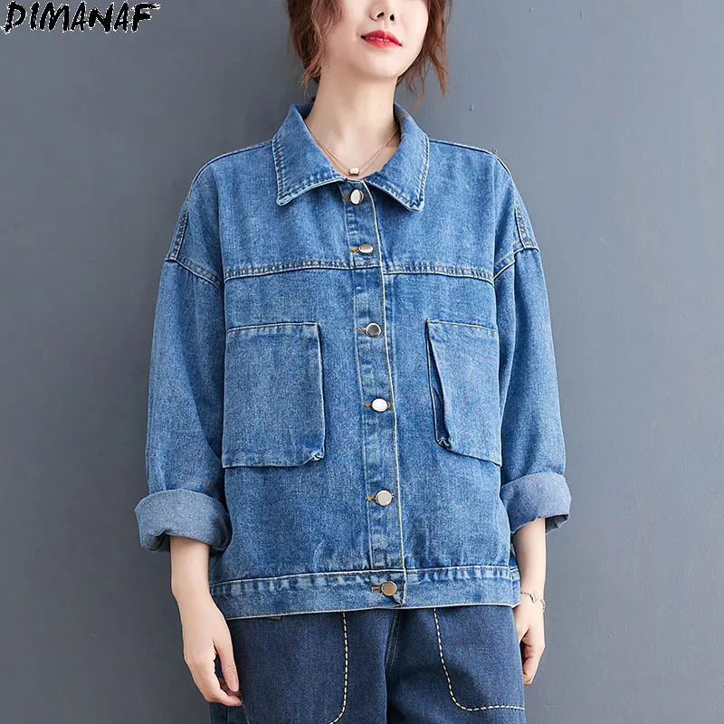 DIMANAF Autumn Winter Women Clothing Bomber Jacket Coat Cotton Denim Thick Fashion Lady Loose Casual Button Outerwear Blue Coats
DIMANAF Autumn Winter Women Clothing Bomber Jacket Coat Cotton Denim Thick Fashion Lady Loose Casual Button Outerwear Blue Coats