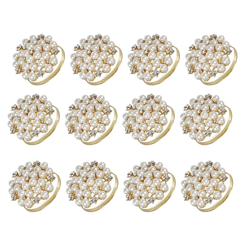 12 Pack Pearls Napkin Rings,Delicate Alloy Napkin Holder Ring Buckles perfect Table Setting Decor for Thanksgiving,Christmas,Wed
12 Pack Pearls Napkin Rings,Delicate Alloy Napkin Holder Ring Buckles perfect Table Setting Decor for Thanksgiving,Christmas,Wed