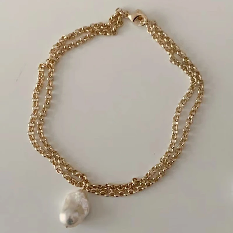 Euramerican Style Baroque Natural Pearl Pendant Double Charm Chain Exquisite Ladies Necklace Fashion Accessories Charm Jewelry
Euramerican Style Baroque Natural Pearl Pendant Double Charm Chain Exquisite Ladies Necklace Fashion Accessories Charm Jewelry