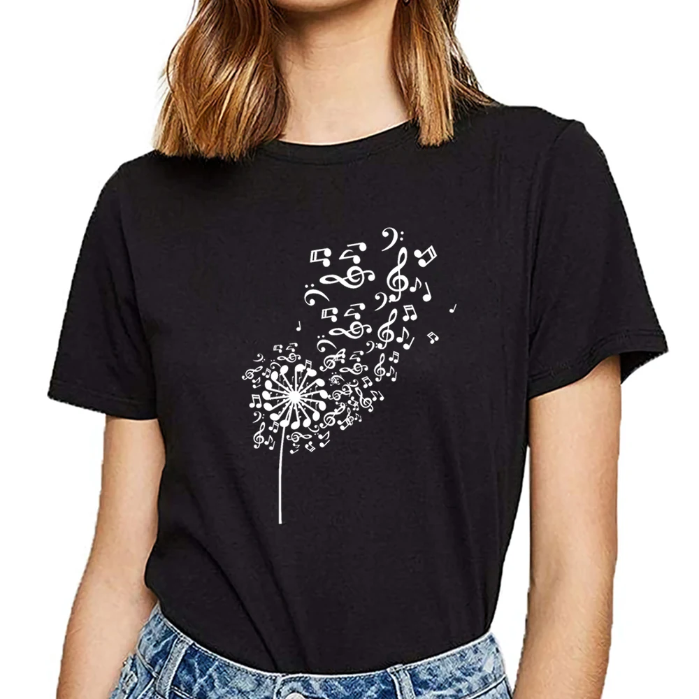 Tops T Shirt Women dandelion musical notes music lover nature flower Funny White Short Female Tshirt
Tops T Shirt Women dandelion musical notes music lover nature flower Funny White Short Female Tshirt