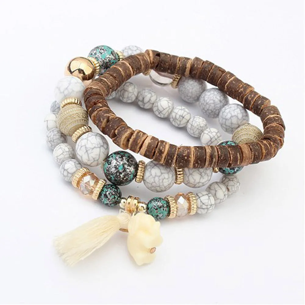 Women Multilayer Beads Bead Handmade Bracelets Florid Cool Multicolor Bracelet Браслеты Женские Bangles Viking For |