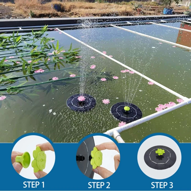 1/1.4/3W Solar Powered Floating Water Fountain Pump with Flower Petal Shaped Nozzles for Bird Bath Garden Decoration
1/1.4/3W Solar Powered Floating Water Fountain Pump with Flower Petal Shaped Nozzles for Bird Bath Garden Decoration