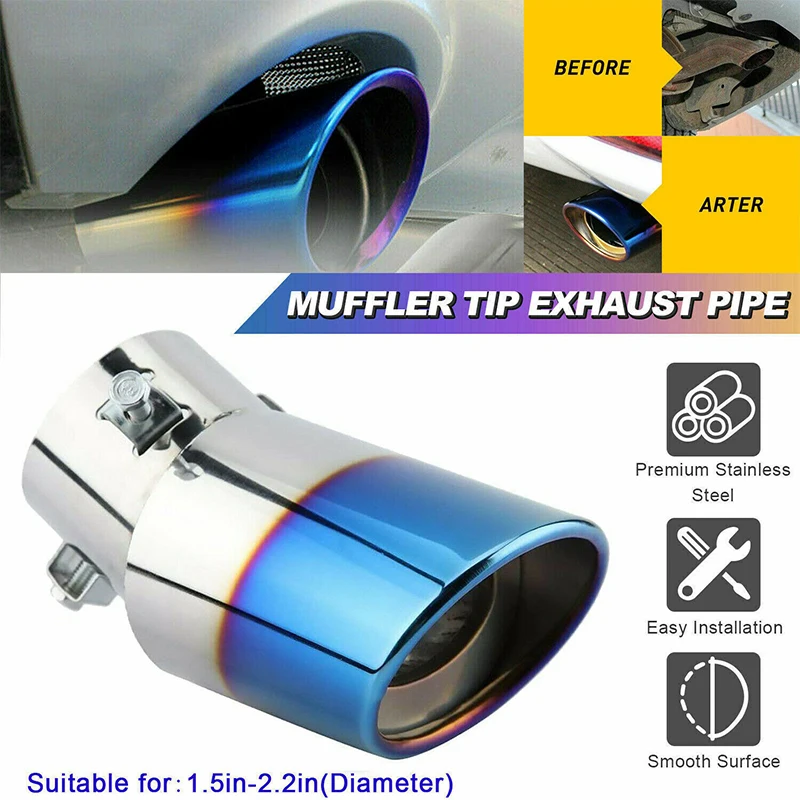 

Car Exhaust Pipe Mufflers Tail Universal High Quality Stainless Steel Exhaust System Diameter 63mm Durable Auto Muffler