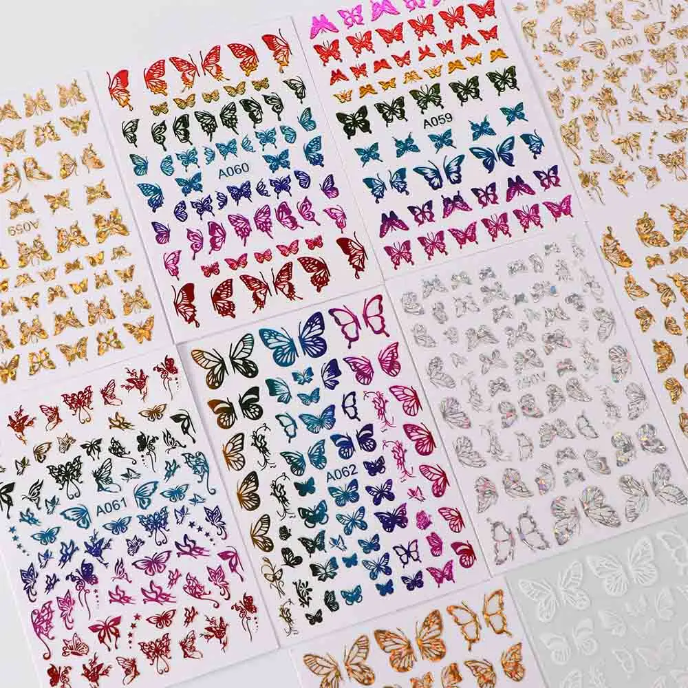 16 Sheets/Pack Colorful Laser Holographic Butterfly Nail Art Stickers Mixed Design DIY Nail Decoration 3D Manicure Decals
16 Sheets/Pack Colorful Laser Holographic Butterfly Nail Art Stickers Mixed Design DIY Nail Decoration 3D Manicure Decals