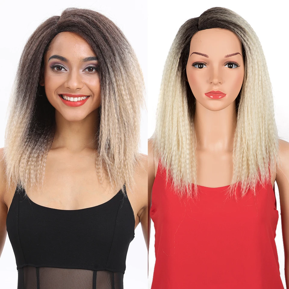 Nature Kinky Straight Wig Synthetic Hair Wigs for Black Women African Fluffy Curly Hair Ombre Pink Blonde Glueless Wig Cosplay 
Nature Kinky Straight Wig Synthetic Hair Wigs for Black Women African Fluffy Curly Hair Ombre Pink Blonde Glueless Wig Cosplay