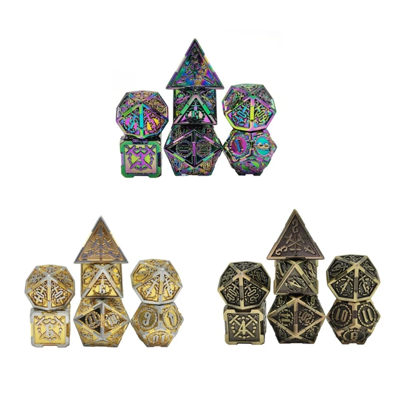 New Design Metal Dice Set Board Game RPG 7pcs D4 D6 D8 D10 D% D12 D20 Set H4GF 
New Design Metal Dice Set Board Game RPG 7pcs D4 D6 D8 D10 D% D12 D20 Set H4GF