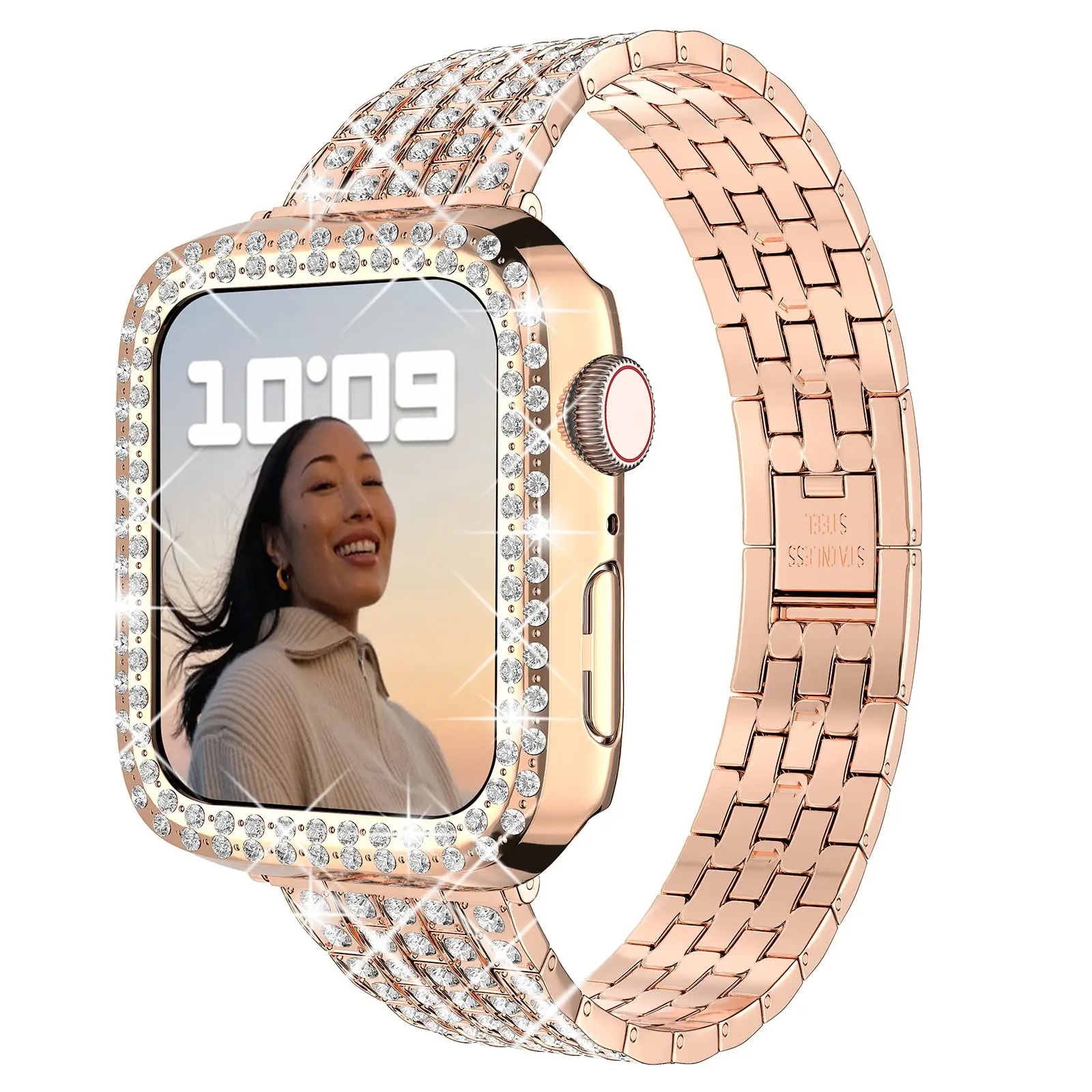 Case+Diamond strap for Apple watch band 40mm 41mm 38mm 45mm 44mm 42mm 38mm Metal watchband iWatch Serie 3 4 5 6 se 7 bracelet
Case+Diamond strap for Apple watch band 40mm 41mm 38mm 45mm 44mm 42mm 38mm Metal watchband iWatch Serie 3 4 5 6 se 7 bracelet