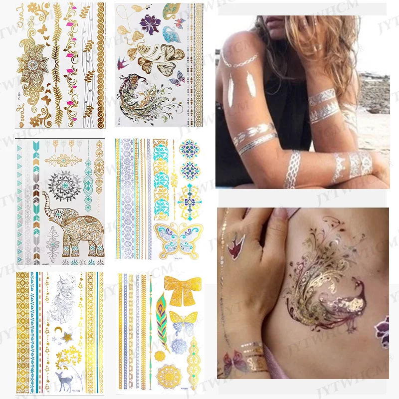 Hot Flash Metallic Waterproof Temporary Tattoo Body Sexy Arm Art Fake Flash Tatoos Girls Legs Fake Flash Tatoo Chest
Hot Flash Metallic Waterproof Temporary Tattoo Body Sexy Arm Art Fake Flash Tatoos Girls Legs Fake Flash Tatoo Chest