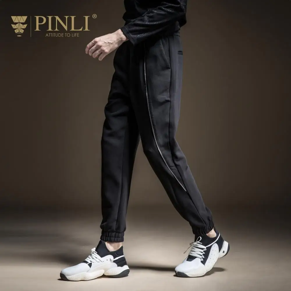 Спортивные штаны для бега Мужские из полиэстера Pinli осень 2019 новинка мужские