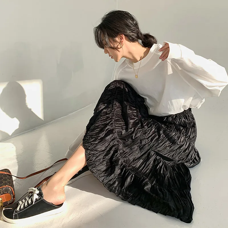 New Spring High Waist Vintage Solid Pleated Velvet Skirt OL Elegant Fashion Bottoms Autumn Winter Long Skirts Womens
New Spring High Waist Vintage Solid Pleated Velvet Skirt OL Elegant Fashion Bottoms Autumn Winter Long Skirts Womens