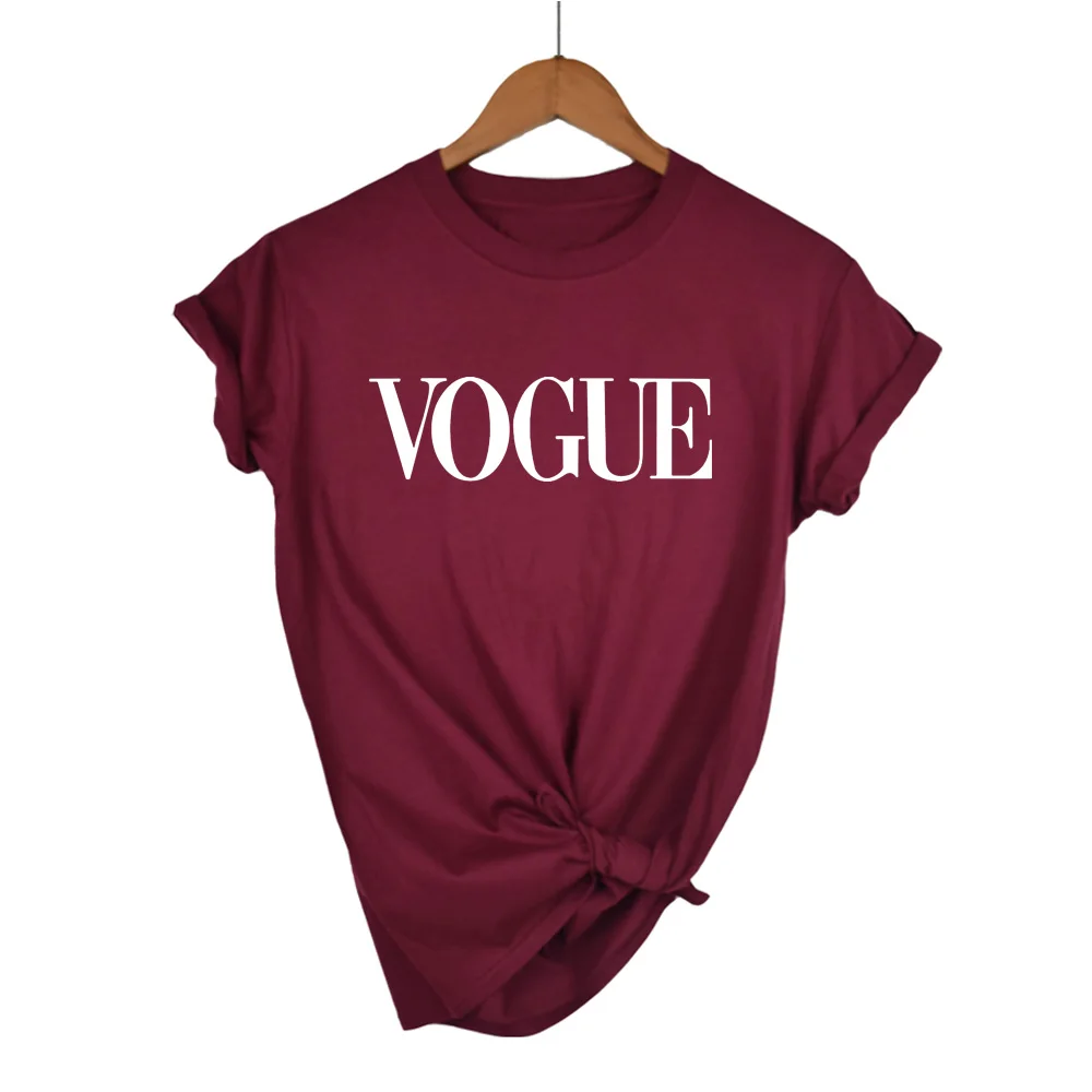 Vogue Letter Print T Shirt Women Short Sleeve O Neck Loose Red Tshirt 2020 Summer Women Tee Shirt Tops Camisetas Mujer 
Vogue Letter Print T Shirt Women Short Sleeve O Neck Loose Red Tshirt 2020 Summer Women Tee Shirt Tops Camisetas Mujer