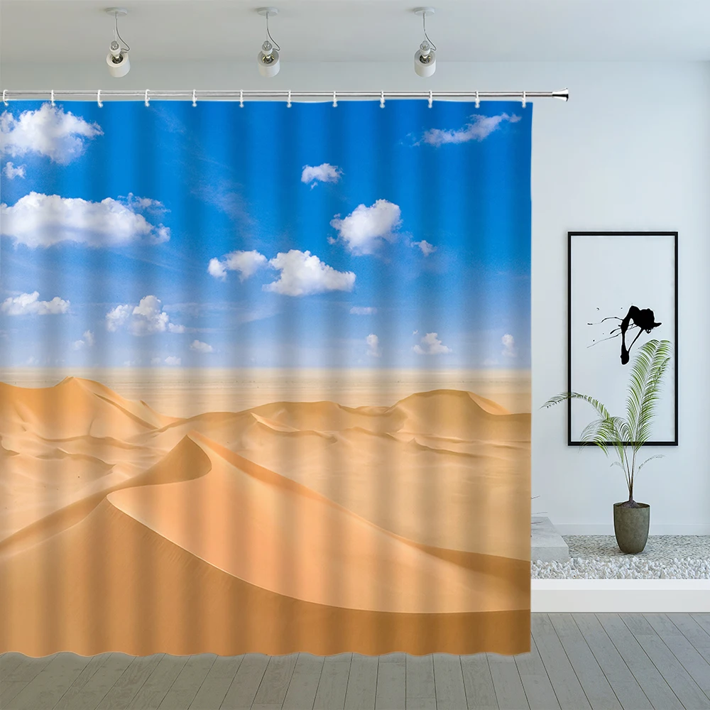 Ocean Landscape Shower Curtains Sunset Glow Desert Blue Sky Natural Scenery Bathroom Waterproof Polyester Cloth Hanging Curtain
Ocean Landscape Shower Curtains Sunset Glow Desert Blue Sky Natural Scenery Bathroom Waterproof Polyester Cloth Hanging Curtain
