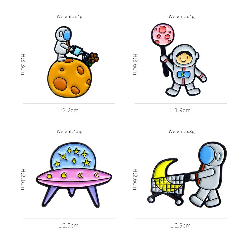 Astronaut Enamel Pins Moon Sun Badges Rocket Lapel pins Planet Brooches Travel in Outer Space Space Lover Gifts Cartoon Jewelry
Astronaut Enamel Pins Moon Sun Badges Rocket Lapel pins Planet Brooches Travel in Outer Space Space Lover Gifts Cartoon Jewelry