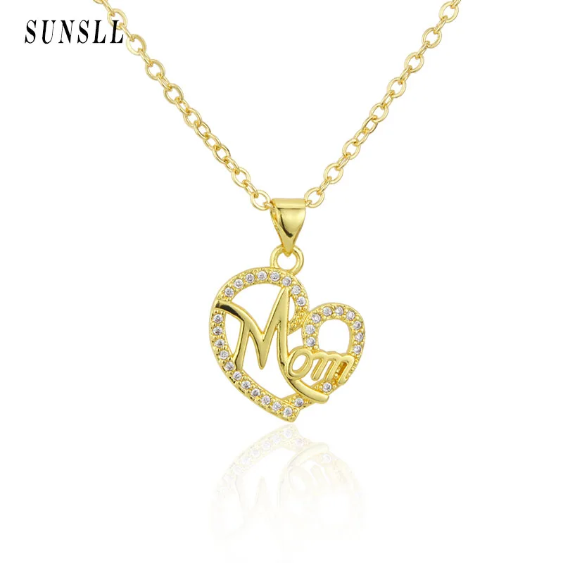 SUNSLL Hollow Love Heart And Letter MOM Fashion Necklace Gold-plated Inlaid With Colored Zircon Jewelry Gift For Mom
SUNSLL Hollow Love Heart And Letter MOM Fashion Necklace Gold-plated Inlaid With Colored Zircon Jewelry Gift For Mom