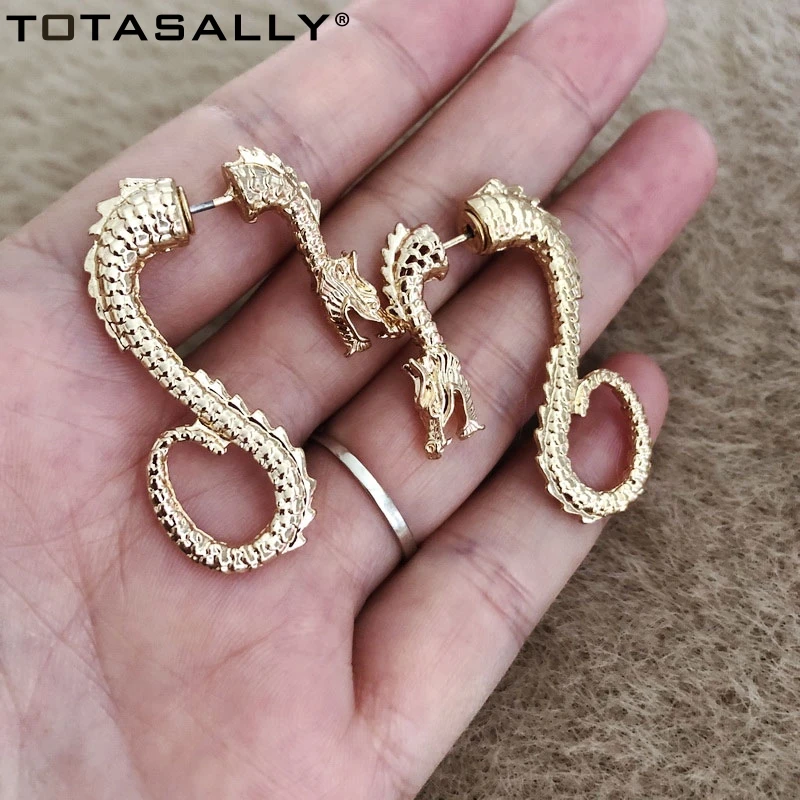 TOTASALLY Hot Sale Dragon Earrings Designer Vivid Alloy Back Front Piercing Earrings Chinese Styled Earring Gifts Dropship
TOTASALLY Hot Sale Dragon Earrings Designer Vivid Alloy Back Front Piercing Earrings Chinese Styled Earring Gifts Dropship