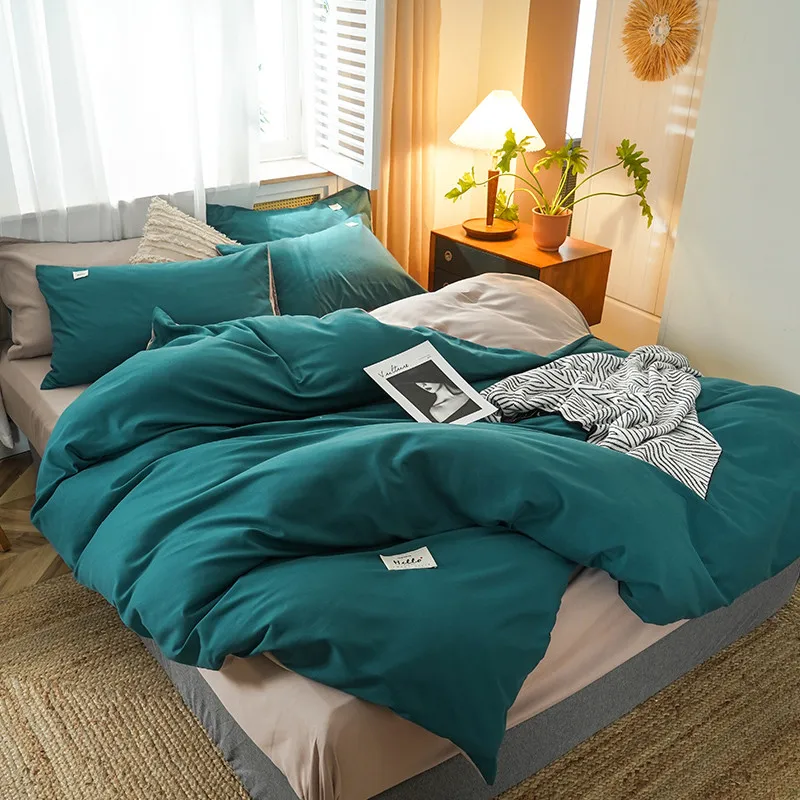 Modern Luxury Bedding Sets Simple King Size Single Queen Bed Linen Adult Dark Green Bedclothes Sheets Duvet Cover Sets 220x240cm
Modern Luxury Bedding Sets Simple King Size Single Queen Bed Linen Adult Dark Green Bedclothes Sheets Duvet Cover Sets 220x240cm