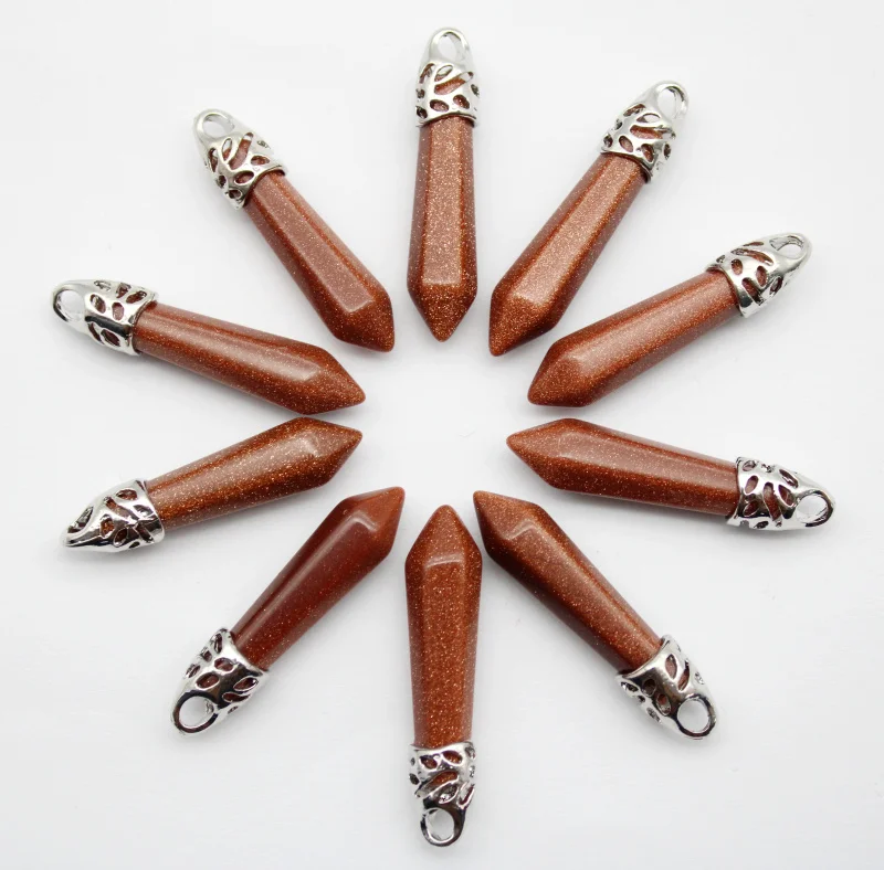 Wholesale Natural Stone Gold Sand Stone Quartz Crystal Pillar Chakra Charms Pendants for Making Jewelry Accessories12pcs 8x38mm
Wholesale Natural Stone Gold Sand Stone Quartz Crystal Pillar Chakra Charms Pendants for Making Jewelry Accessories12pcs 8x38mm