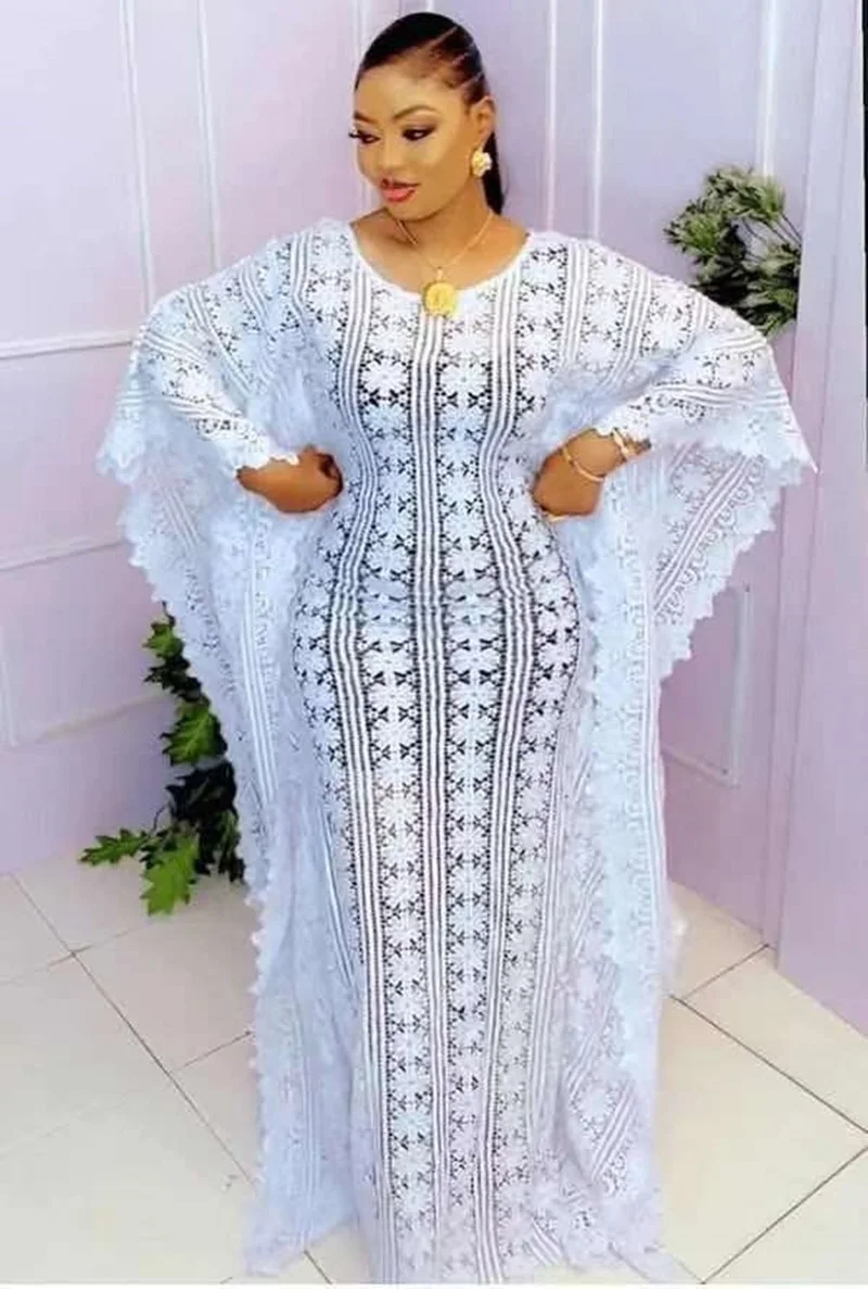 White Lace African Dresses for Women 2022 Dashiki African Clothes Party Gown Robe Africaine Plus Size Muslim Kaftan Maxi Dress
White Lace African Dresses for Women 2022 Dashiki African Clothes Party Gown Robe Africaine Plus Size Muslim Kaftan Maxi Dress