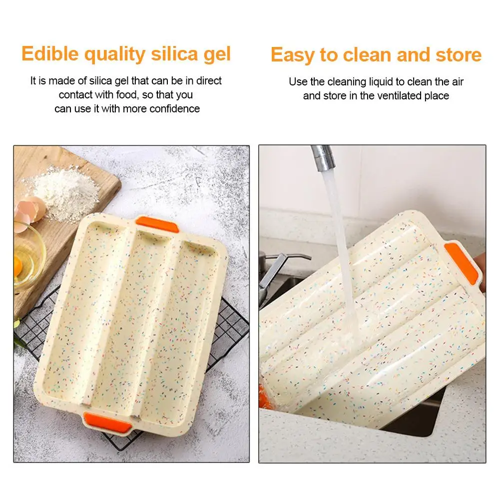 Newest Food-grade Silicone Baguette Mould Non-slip Non-stick Good Flexibility Cake Pan Kitchen Baking Mould Confeitaria
Newest Food-grade Silicone Baguette Mould Non-slip Non-stick Good Flexibility Cake Pan Kitchen Baking Mould Confeitaria