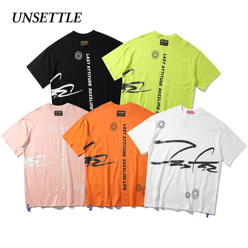 UNSETTLE 2020SS Harajuku футболки летние мужские/женские хип хоп Забавные с принтом