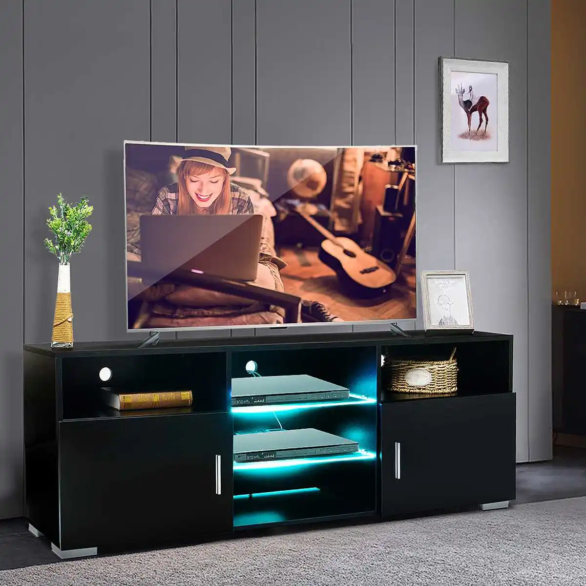 Modern RGB LED TV Stand Cabinet Living Room Furniture TV Cabinet Storage Organizer High Capacity TV Unit Console for Living Room
Modern RGB LED TV Stand Cabinet Living Room Furniture TV Cabinet Storage Organizer High Capacity TV Unit Console for Living Room