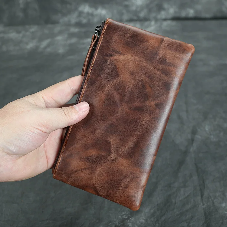 Minimalist Crazy Horse Genuine Leather Long Phone Bag Wallet Men Slim Ultra Thin Coin Purse Vintage Carteira Masculina Couro
Minimalist Crazy Horse Genuine Leather Long Phone Bag Wallet Men Slim Ultra Thin Coin Purse Vintage Carteira Masculina Couro
