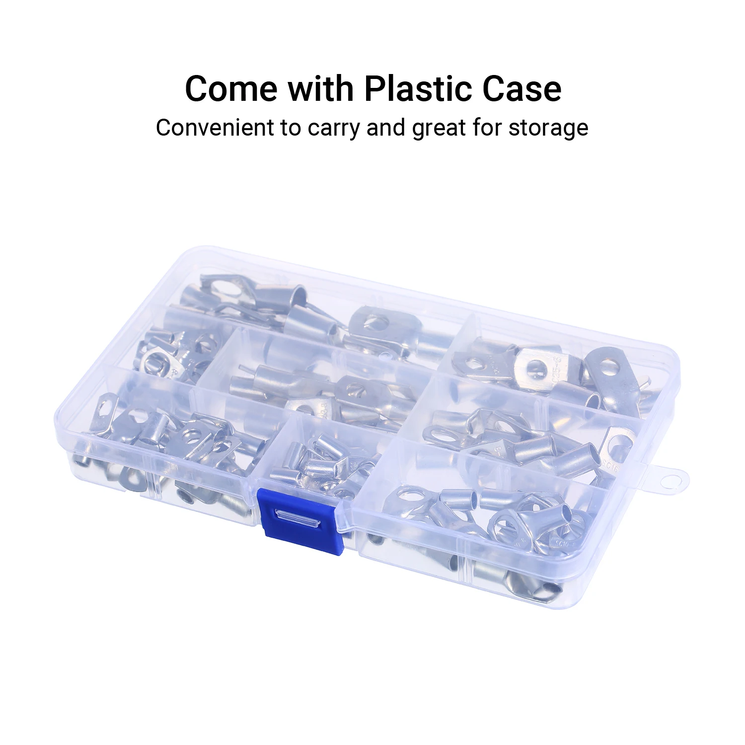 100Pcs SC Tinned Copper Lug Ring Wire Connector Connecting Terminal Bare Cable Terminal with Plastic Box Silver
100Pcs SC Tinned Copper Lug Ring Wire Connector Connecting Terminal Bare Cable Terminal with Plastic Box Silver