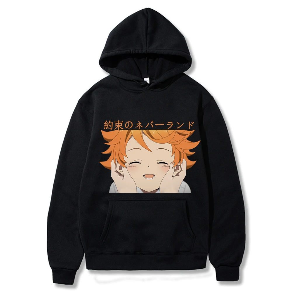 

Harajuku The Promised Neverland Hoodies Japanese Anime Emmai Printed Men's Hoodie Streetwear Casual Sweatshirts