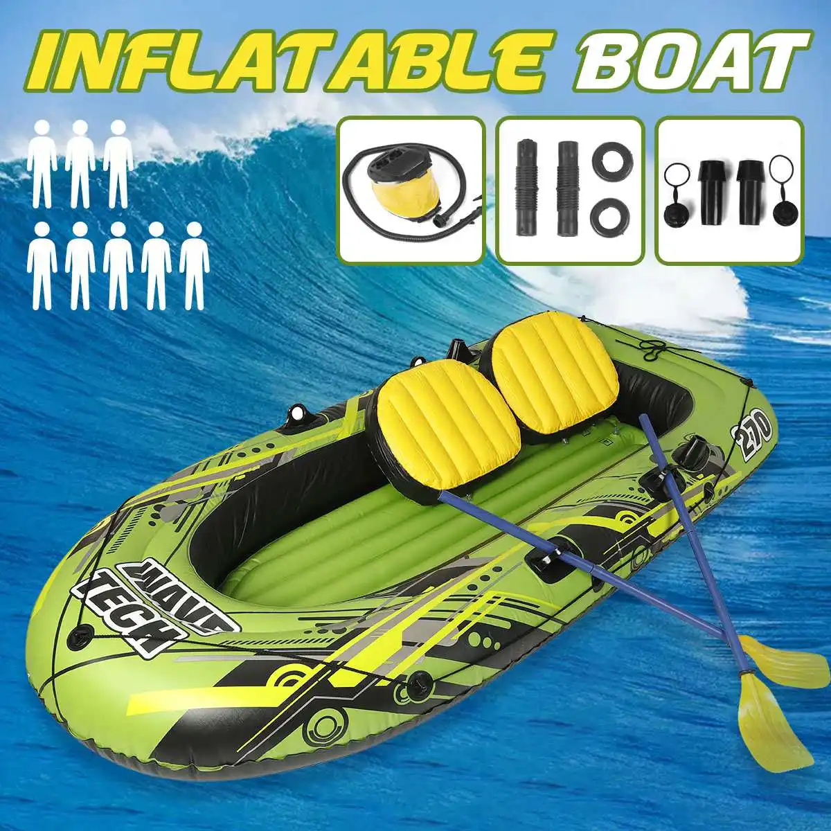 3Person/5Person Thickening PVC Inflatable Boat Raft River Lake Dinghy Boat Pump Fishing Boat with Oars Set Load 295KG
3Person/5Person Thickening PVC Inflatable Boat Raft River Lake Dinghy Boat Pump Fishing Boat with Oars Set Load 295KG