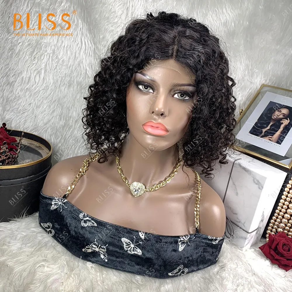 

Bliss Hair Water Deep Wave Wigs Human Hair 4x4 Lace Closure Water Wave Wigs Lace Front Brazilian Water Wave Bob Wigs For Women