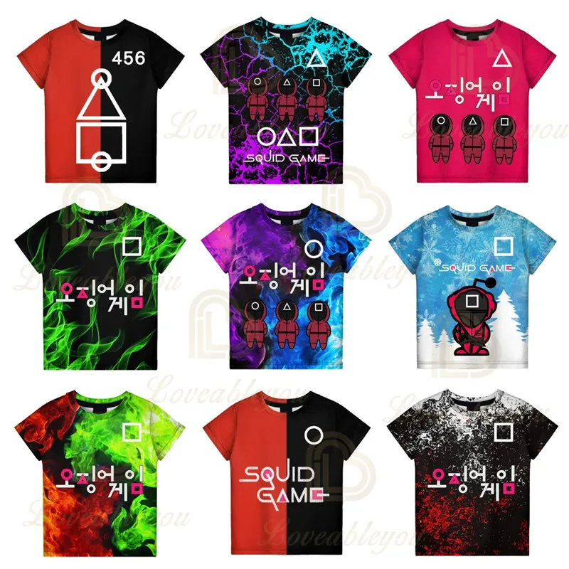 Round Six Korean The Game T-shirt Cosplay Costume Clothes Movie 456 Game 3D T shirt Children Kids Girls Boys Tops
Round Six Korean The Game T-shirt Cosplay Costume Clothes Movie 456 Game 3D T shirt Children Kids Girls Boys Tops