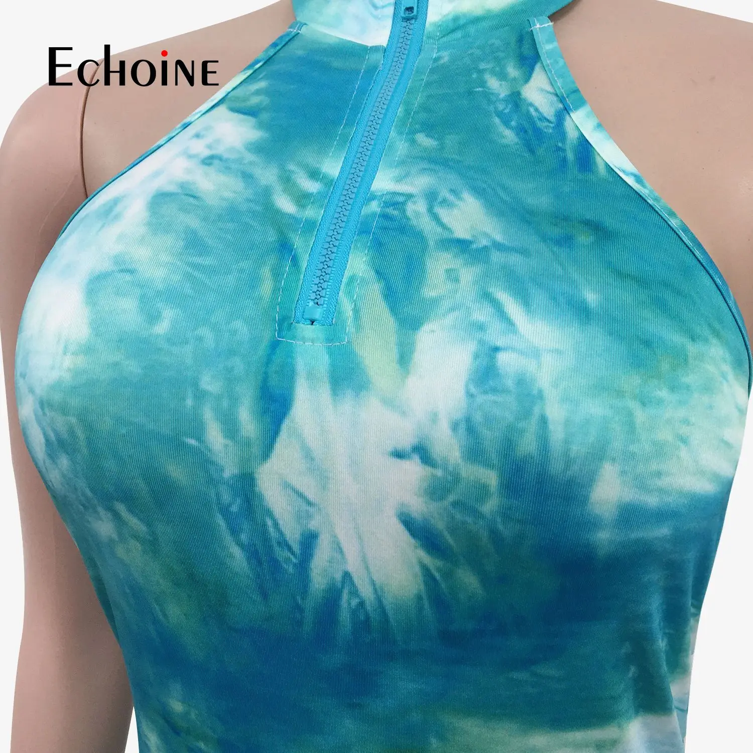 Echoine 2020 summer Tie-Dye Print Women Sexy Stand Neck Sleeveless Bodycon Midi Dress Party Club Bandage Ruched Pencil Dresses 
Echoine 2020 summer Tie-Dye Print Women Sexy Stand Neck Sleeveless Bodycon Midi Dress Party Club Bandage Ruched Pencil Dresses