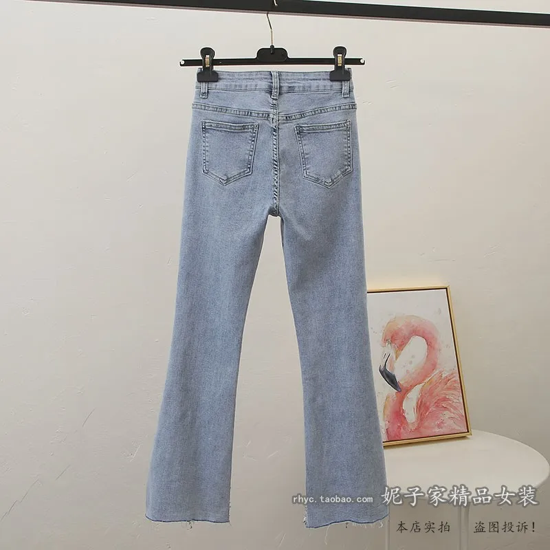 Split Denim Bell-Bottom Pants Female 2021 Rhinestone Tassel Bead Bow Slim Trousers High Waist Denim Ankle-Length Jeans Pants
Split Denim Bell-Bottom Pants Female 2021 Rhinestone Tassel Bead Bow Slim Trousers High Waist Denim Ankle-Length Jeans Pants