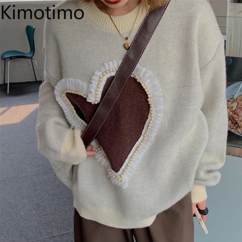 Модный свитер Kimotimo, женский осенне-зимний дизайнерский вязаный пуловер в стиле пэчворк с жемчужными сердечками, корейские винтажные свитер...
Модный свитер Kimotimo, женский осенне-зимний дизайнерский вязаный пуловер в стиле пэчворк с жемчужными сердечками, корейские винтажные свитер...