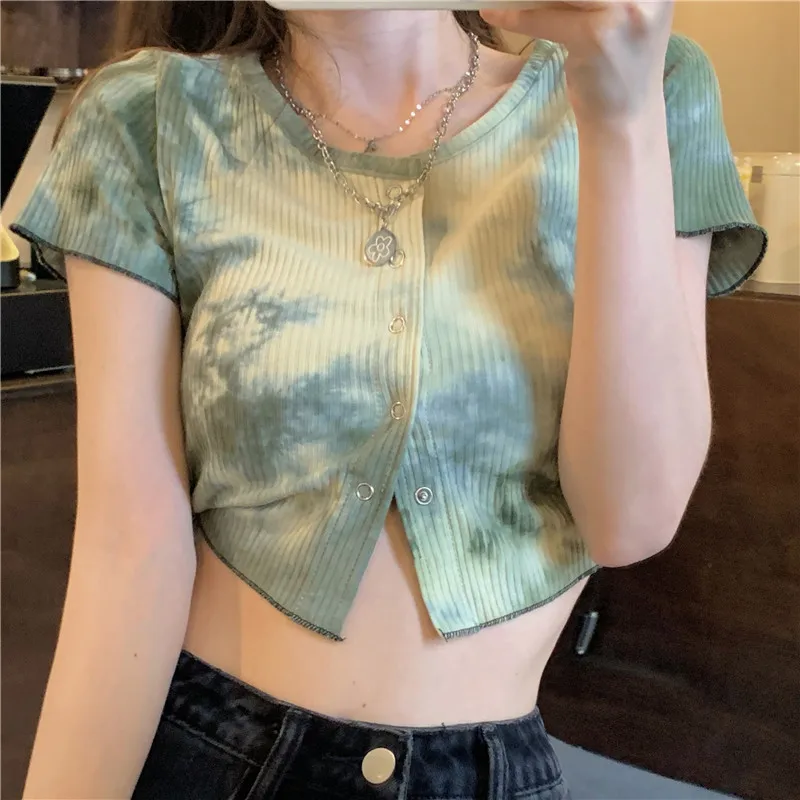 Women's Summer Tie-dye Clothes Short-sleeve T-shirts Crew-neck T-shirt Casual Tee Tops Fashion Casual Top
Women's Summer Tie-dye Clothes Short-sleeve T-shirts Crew-neck T-shirt Casual Tee Tops Fashion Casual Top