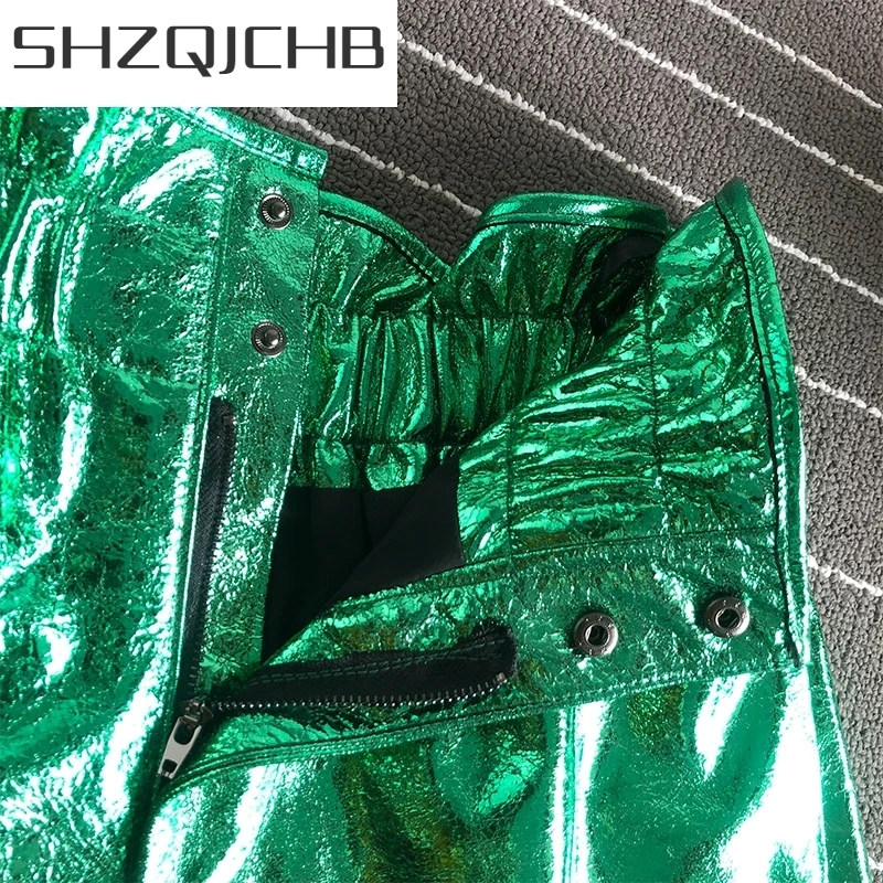 JCHB 2021 Summer Elastic High Waist Genuine Leather Shorts Women Loose Shinny Wide Legged Hotpants High Street Female Punk Green
JCHB 2021 Summer Elastic High Waist Genuine Leather Shorts Women Loose Shinny Wide Legged Hotpants High Street Female Punk Green