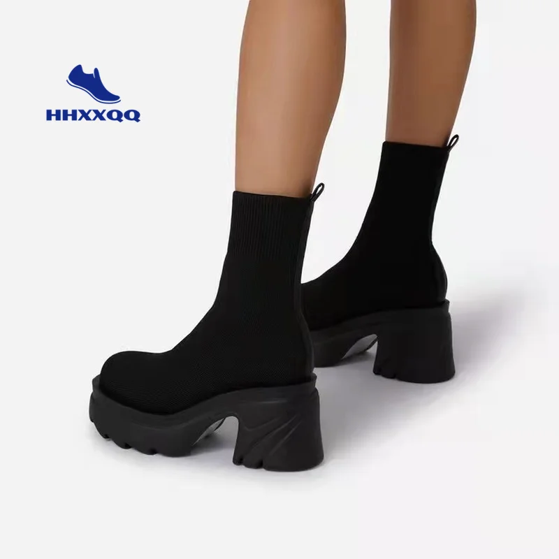 Platform Warm Women Boots Slip-on Square Toe New Autumn Knitted Elastic Woman Short Boots Fashion Ankle Boots Women's Soft Shoes
Platform Warm Women Boots Slip-on Square Toe New Autumn Knitted Elastic Woman Short Boots Fashion Ankle Boots Women's Soft Shoes