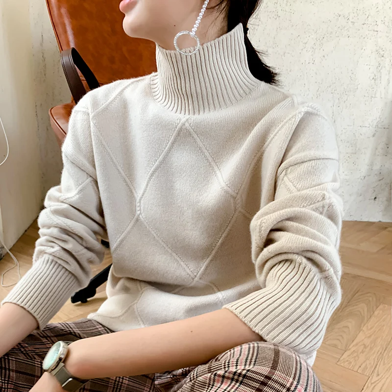 Autumn Winter ThickTurtleneck Sweater Women Cashmere Female Twist Knitted Bottoming Warm Soft Best Quality Large Sizes Pullov
Autumn Winter ThickTurtleneck Sweater Women Cashmere Female Twist Knitted Bottoming Warm Soft Best Quality Large Sizes Pullov